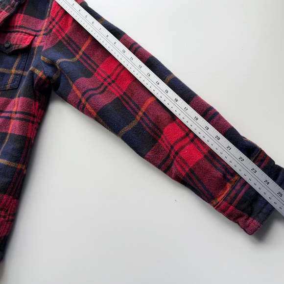 American Eagle Flannel Jacket Red Plaid Size L - Picture 12 of 13